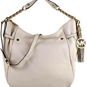 Authenic Michael Kors Megan shoulder hobo cream pebbled leather Large Handbag